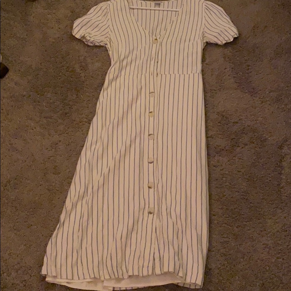 White stripped dress